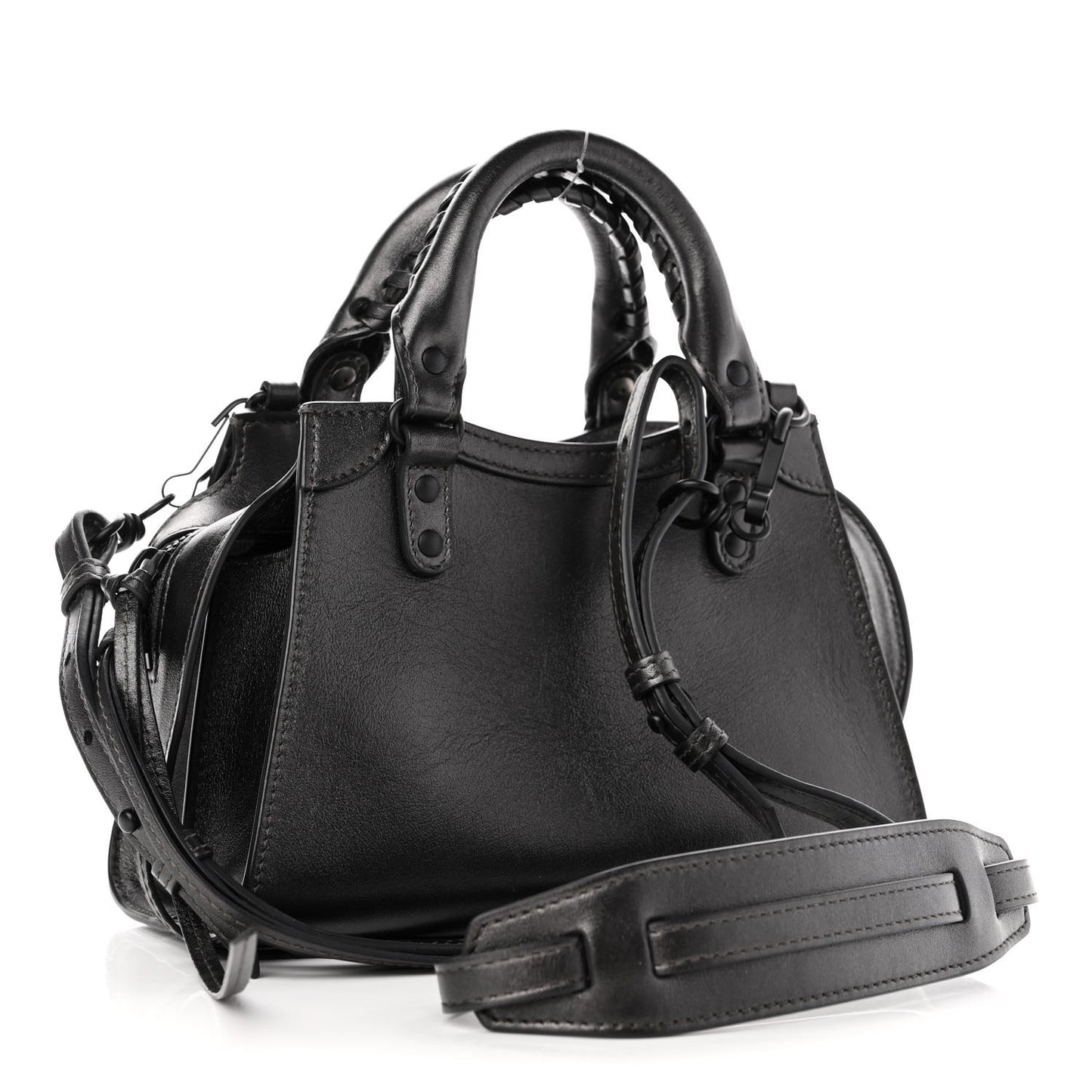 Smooth Calfskin Neo Classic Black Hardware Mini City Gunmetal