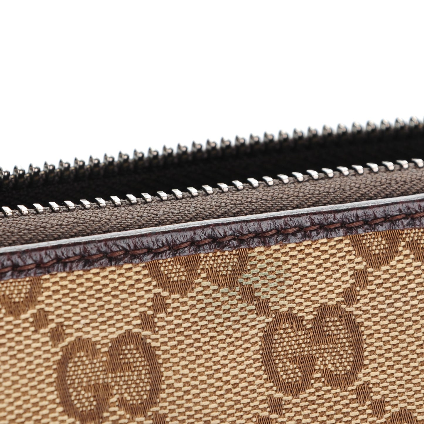 Monogram Metal Bar Zip Around Wallet Dark Brown