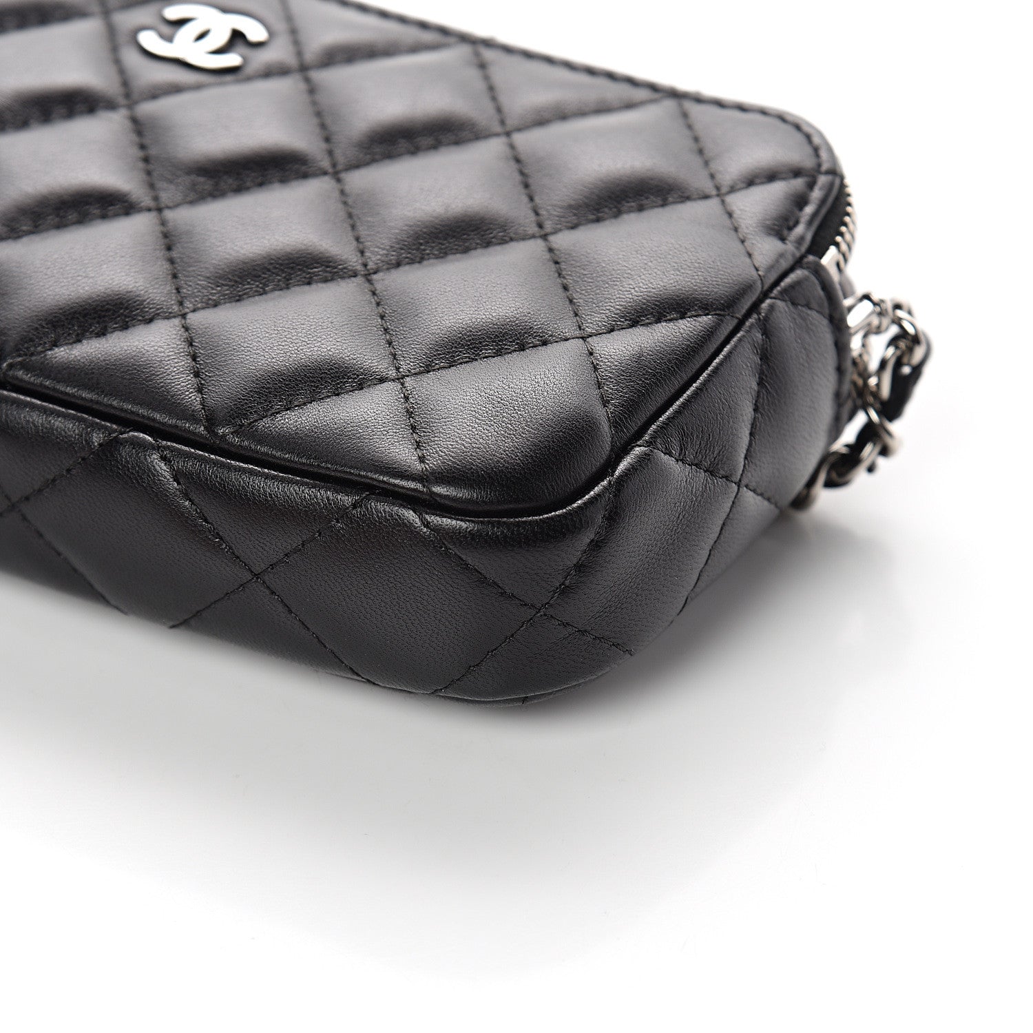 Chanel Lambskin Quilted Small Clutch With Chain Black 11 of 11