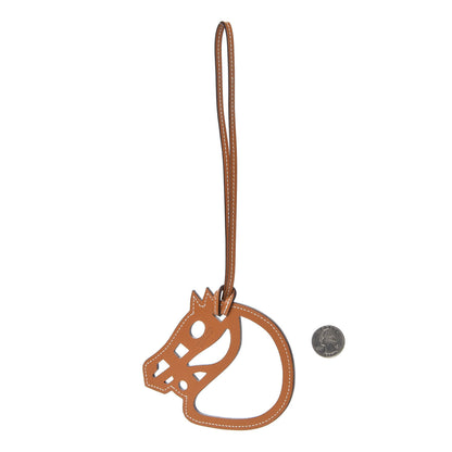 Hermes Barenia Paddock Cheval Horse Bag Charm Fauve 2 of 4