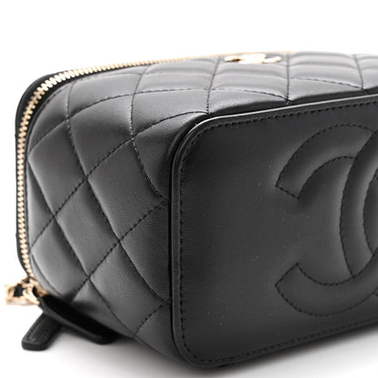 Chanel Lambskin Quilted Small Top Handle Vanity Case With Chain Black 9 of 12
