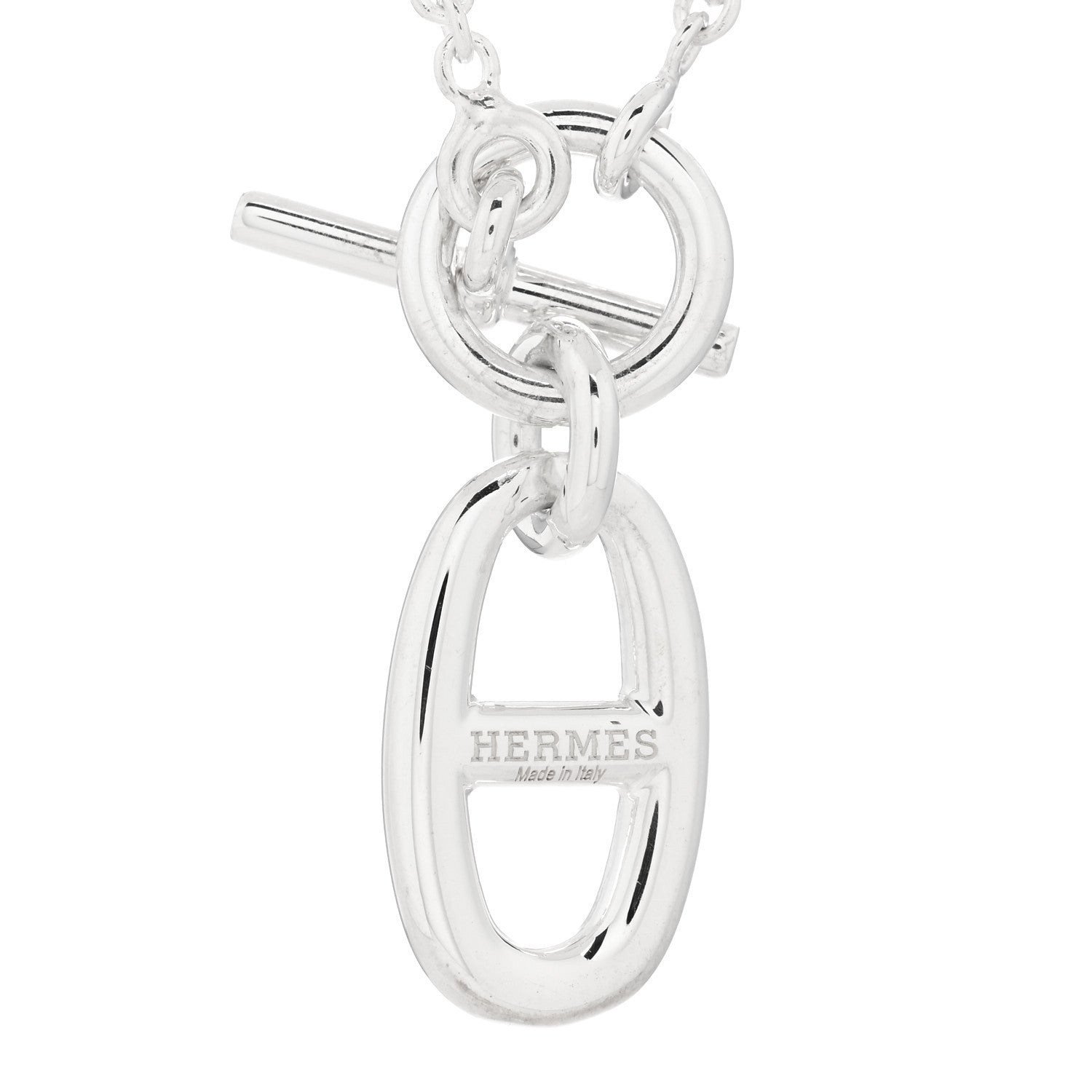 Hermes Sterling Silver Amulette Chaine d'Ancre Necklace 3 of 4