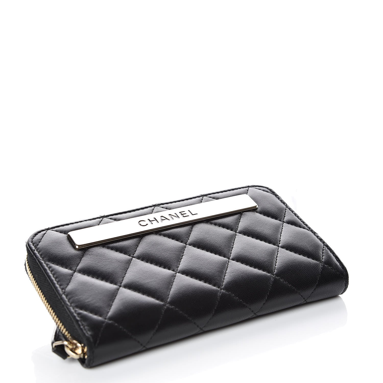 Chanel Lambskin Quilted Small Trendy CC Zip Around Wallet Black 4 of 14