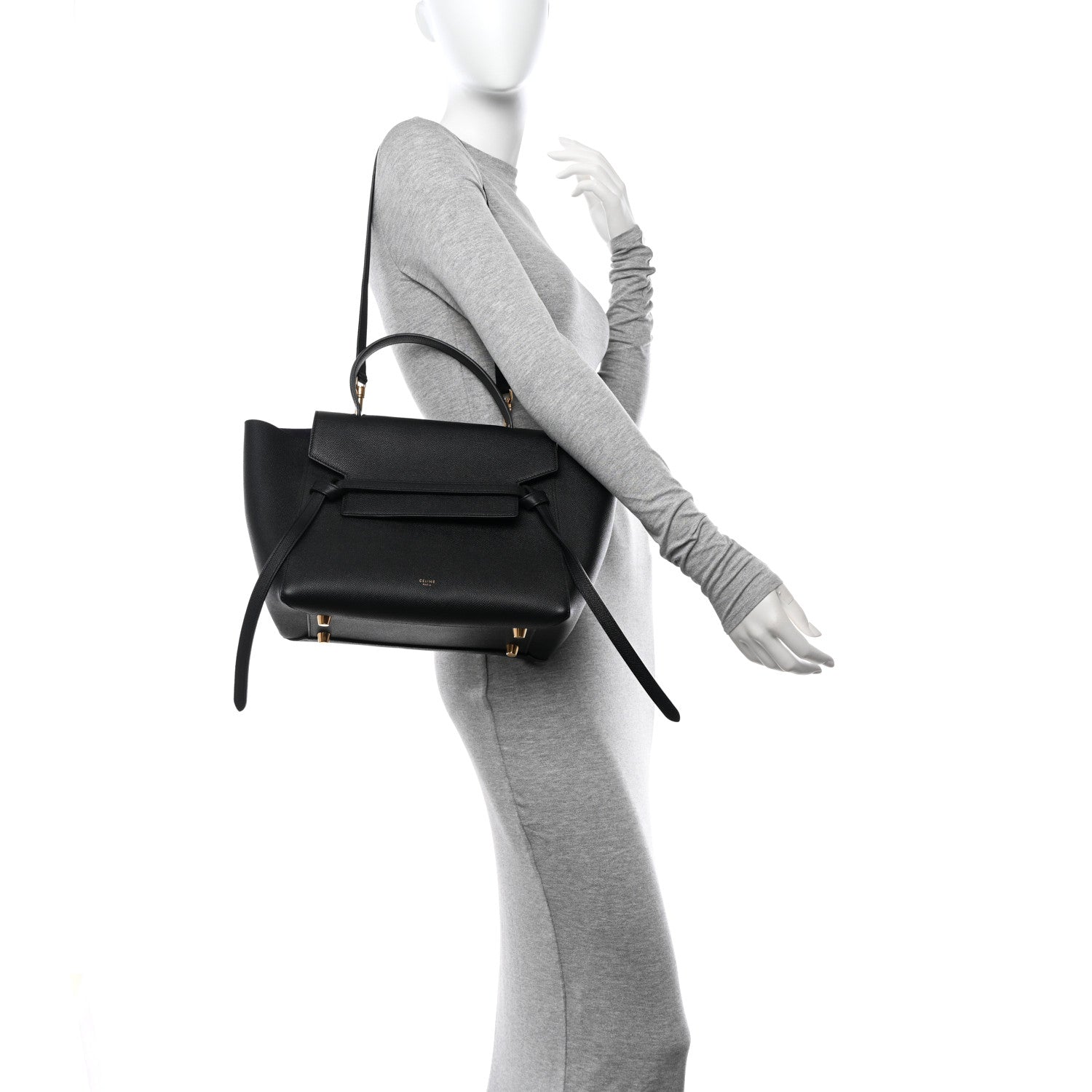 Celine Grained Calfskin Mini Belt Bag Black 2 of 10