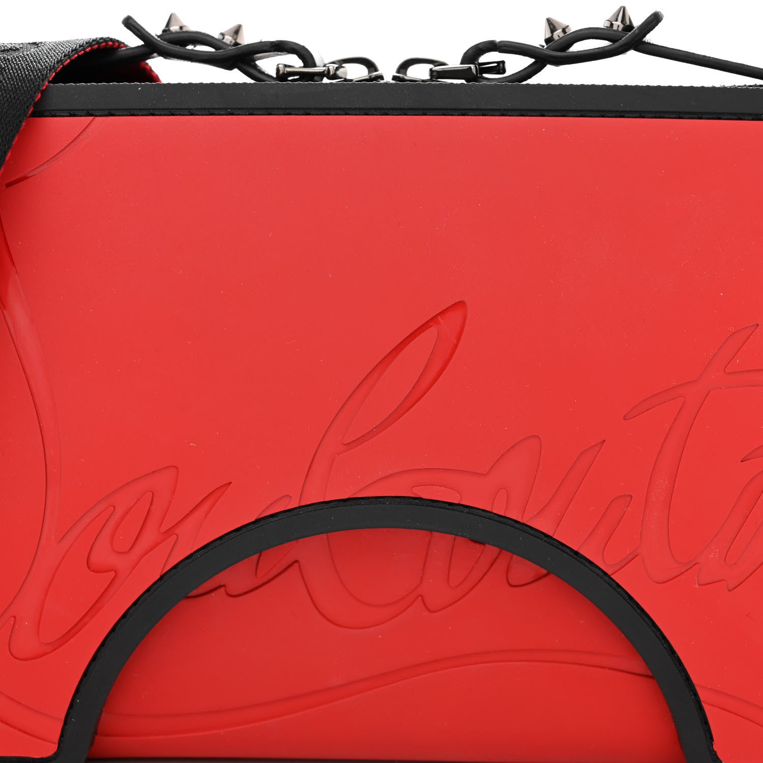 Christian Louboutin Calfskin Rubber Adolon Messenger Bag Black 7 of 9