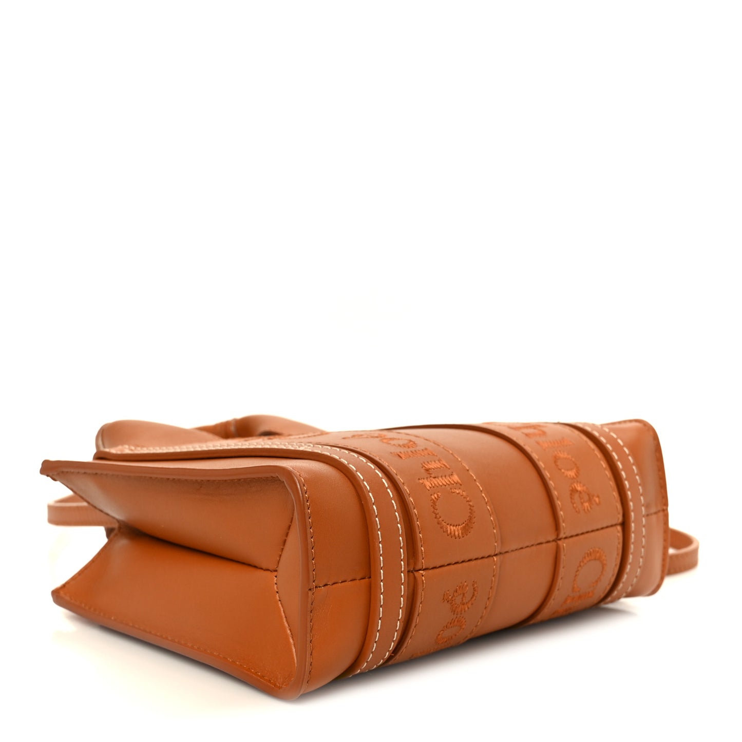 Calfskin Mini Woody Ribbon Tote Caramel
