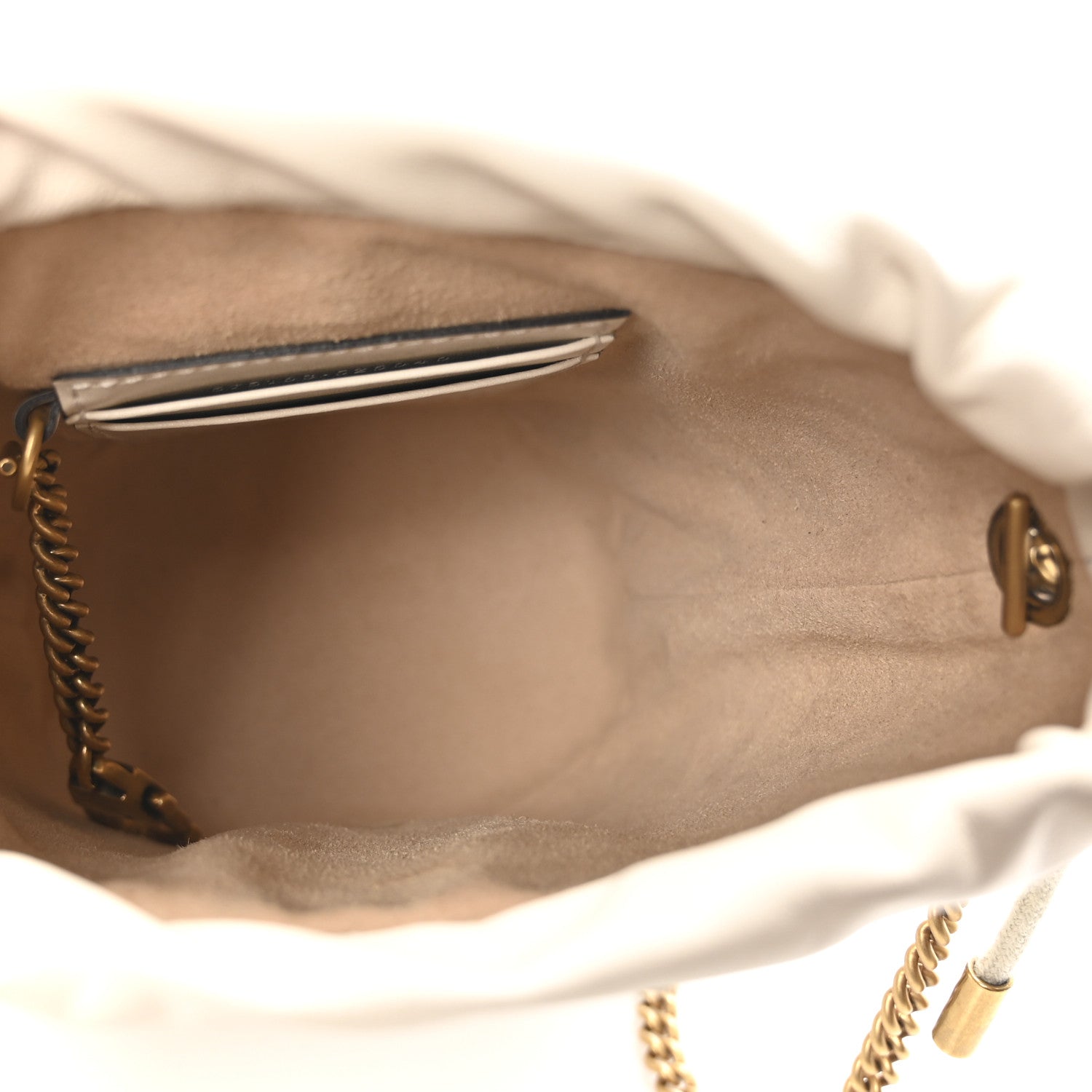 Gucci Calfskin Matelasse Mini GG Marmont 2.0 Bucket Bag White 5 of 9