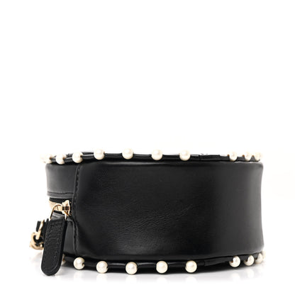 Chanel Calfskin Quilted Pearl Round Clutch With Chain Black 4 of 11