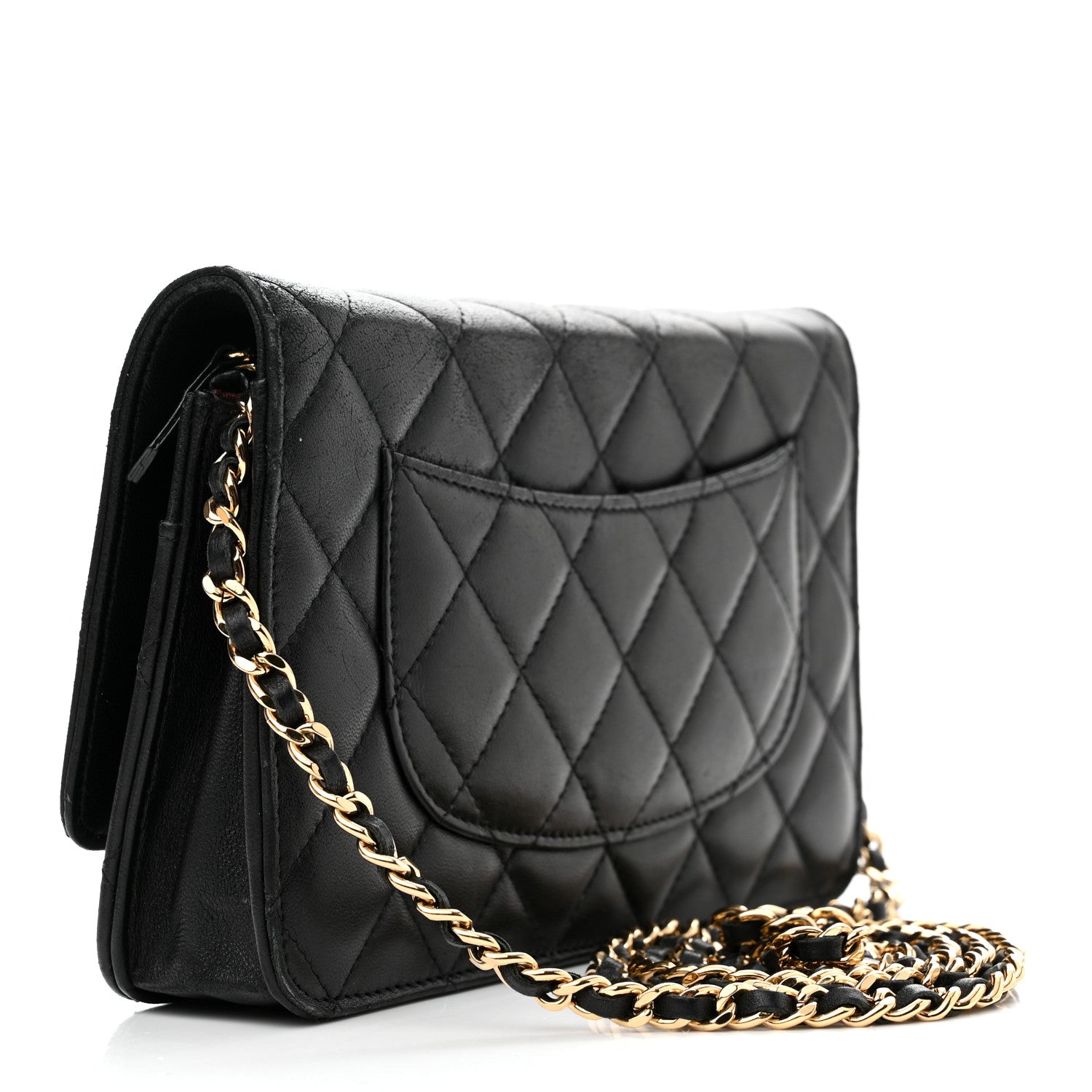 Chanel Lambskin Quilted Wallet On Chain WOC Black 3 of 12
