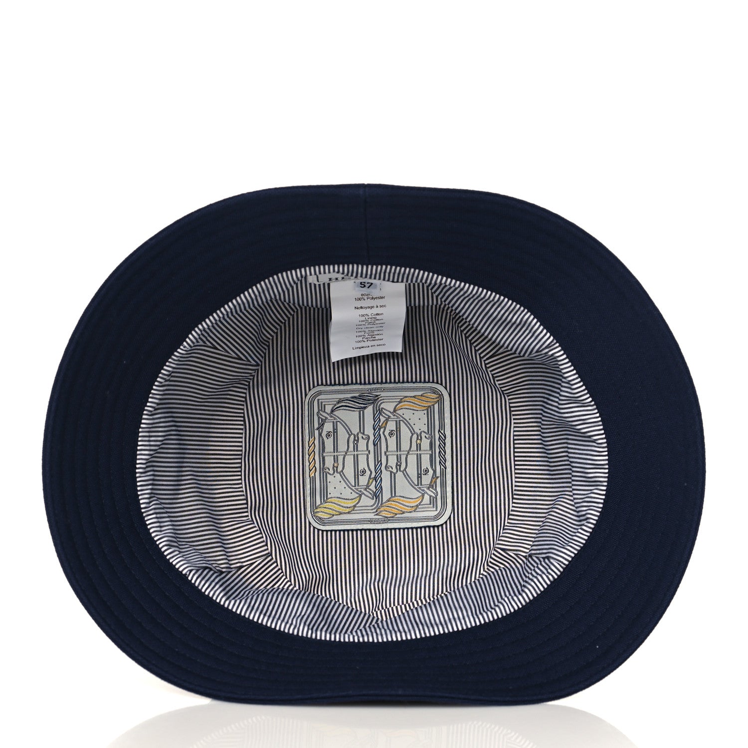 Hermes Cotton Canvas Eden Bucket Hat 57 Marine 6 of 7