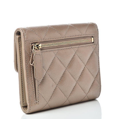 Chanel Metallic Calfskin Quilted 2.55 Reissue Compact Flap Wallet Gold 2 of 9