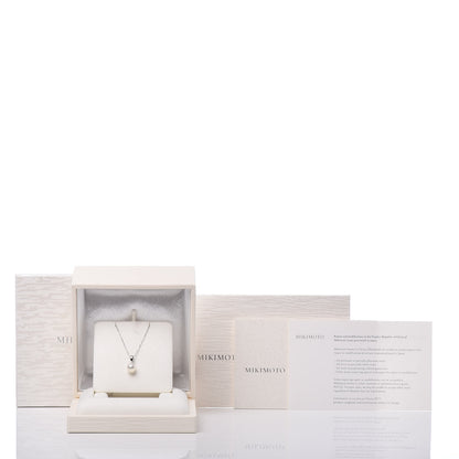 Mikimoto 18K White Gold Akoya Pearl 7.5mm Pendant Necklace 6 of 6