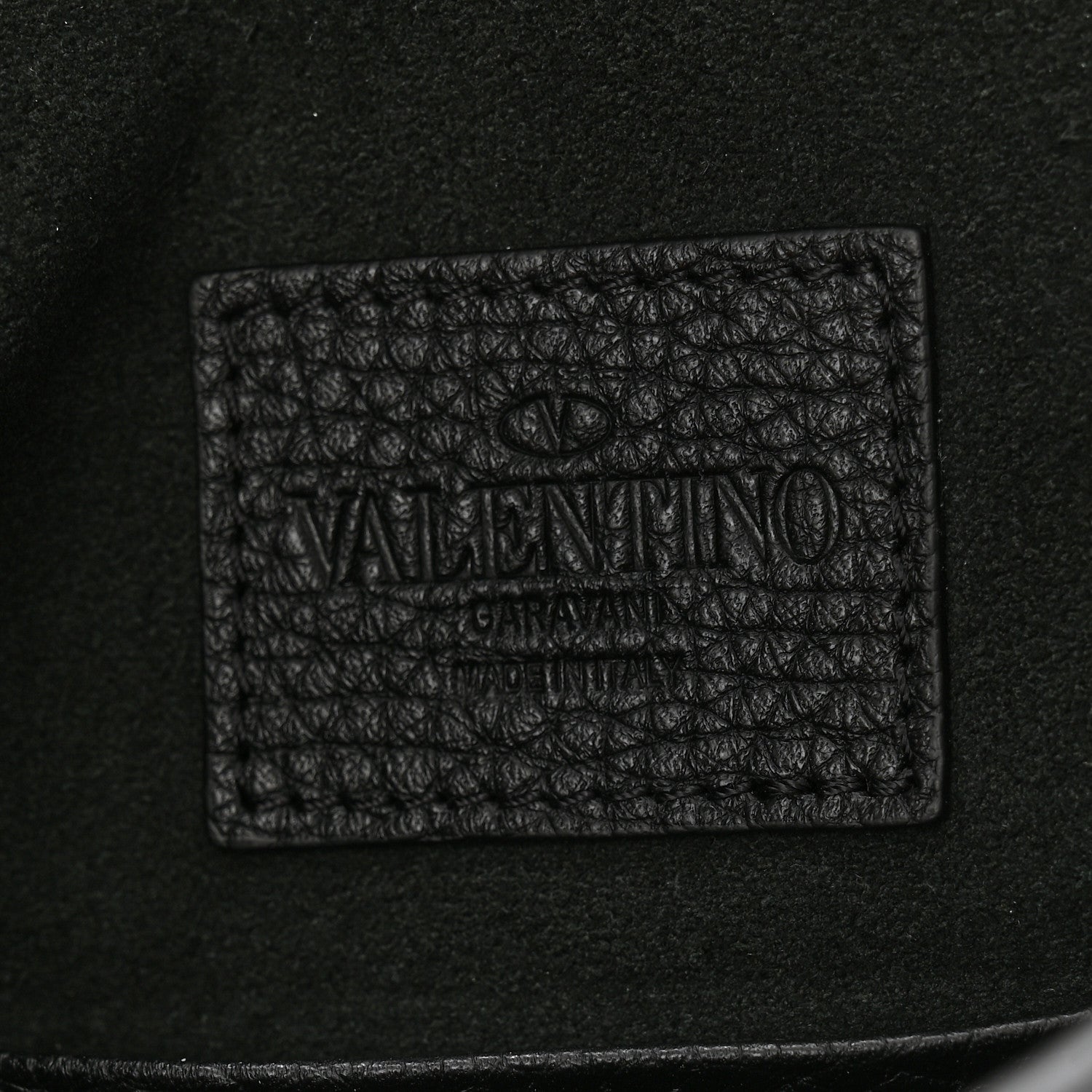 Valentino Garavani Pebbled Calfskin Medium Rockstud Envelope Flat Wristlet Pouch Black 6 of 8