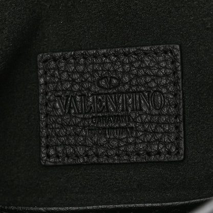 Valentino Garavani Pebbled Calfskin Medium Rockstud Envelope Flat Wristlet Pouch Black 6 of 8