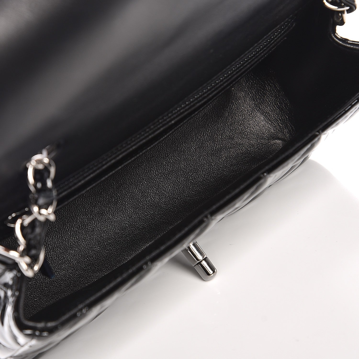 Chanel Patent Calfskin Quilted Mini Rectangular Flap Black 5 of 9