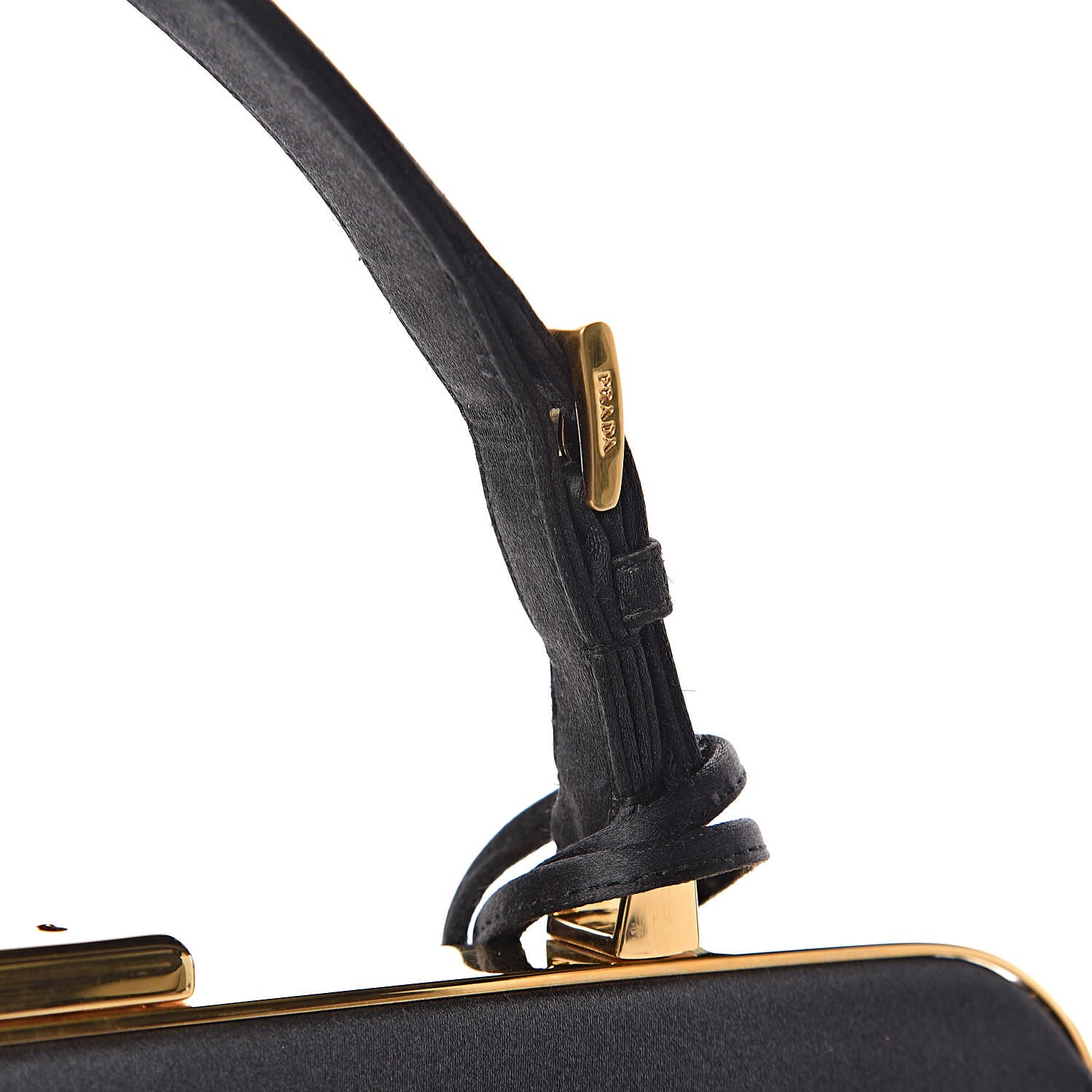 Prada Satin Framed Bag Black 8 of 12