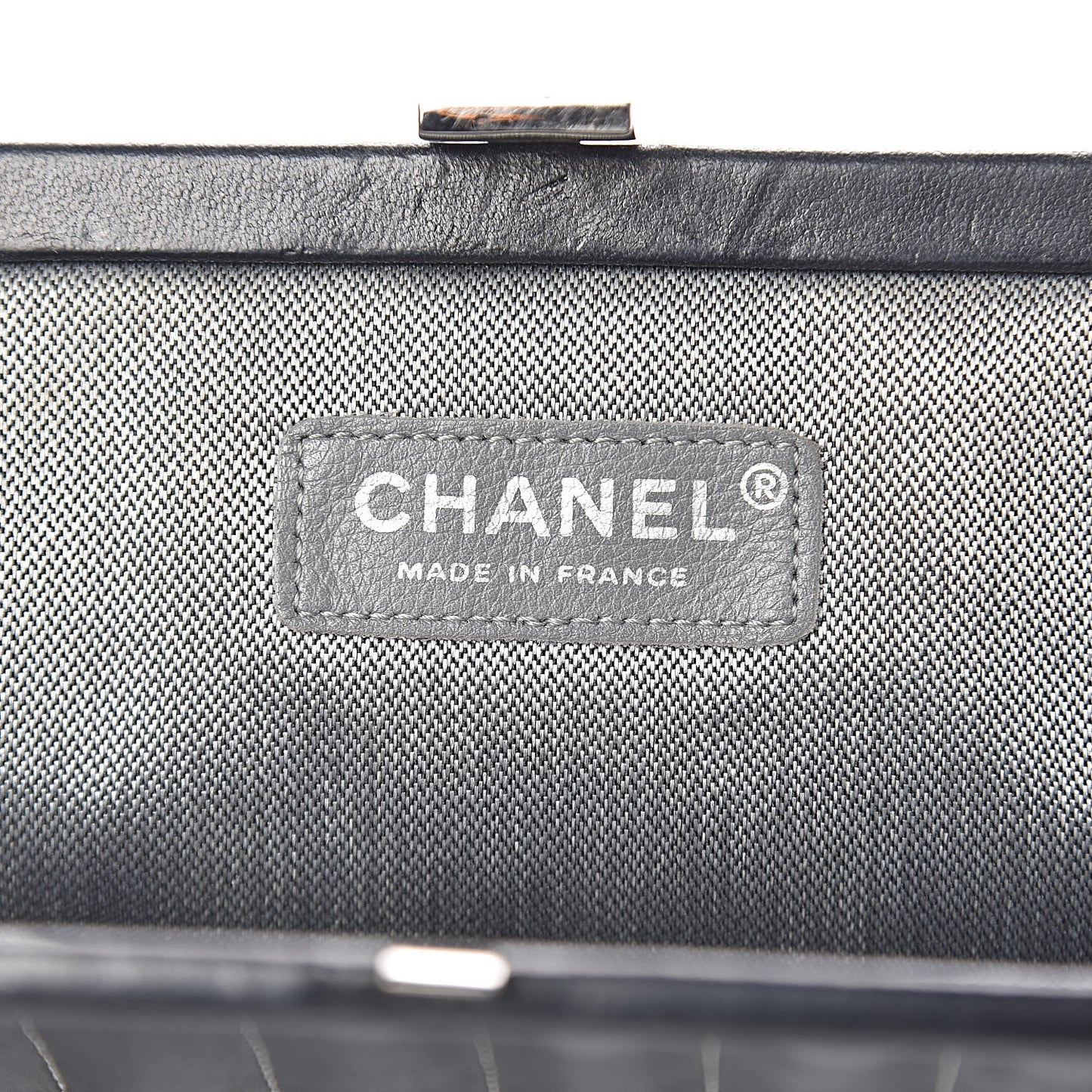 Lambskin Vertical Quilted Mademoiselle Clutch Black