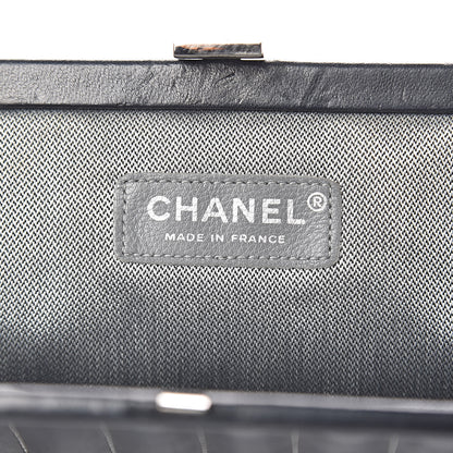 Chanel Lambskin Vertical Quilted Mademoiselle Clutch Black 6 of 7