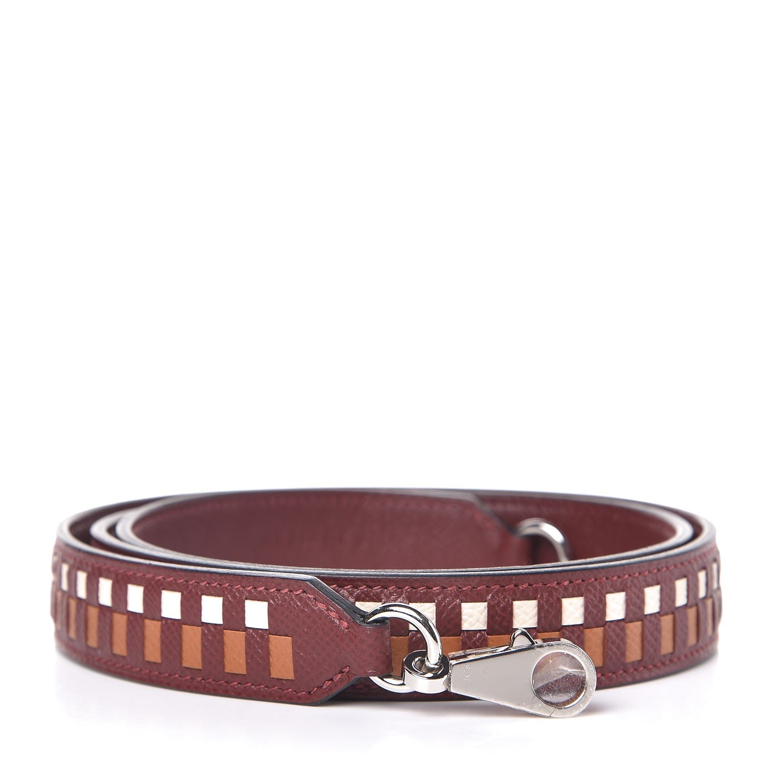 Hermes Epsom 25mm Tressage Shoulder Strap Rouge H Craie Gold 1 of 5