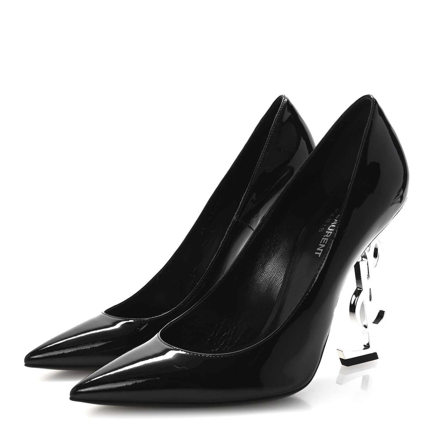 Saint Laurent Patent Opyum 110 Pumps 39 Black Silver 4 of 10