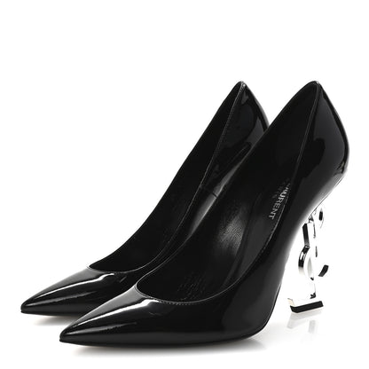 Saint Laurent Patent Opyum 110 Pumps 39 Black Silver 4 of 10