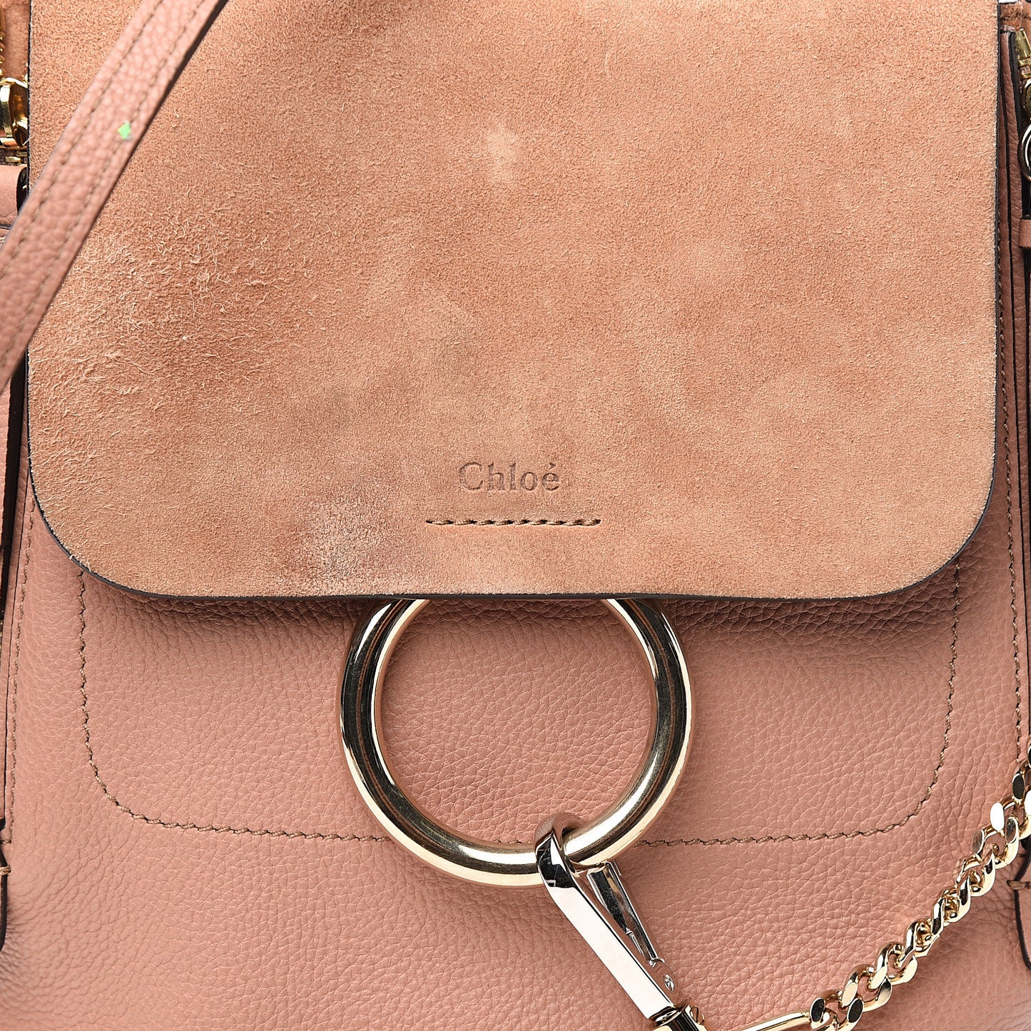 Suede Calfskin Small Faye Backpack Nougat