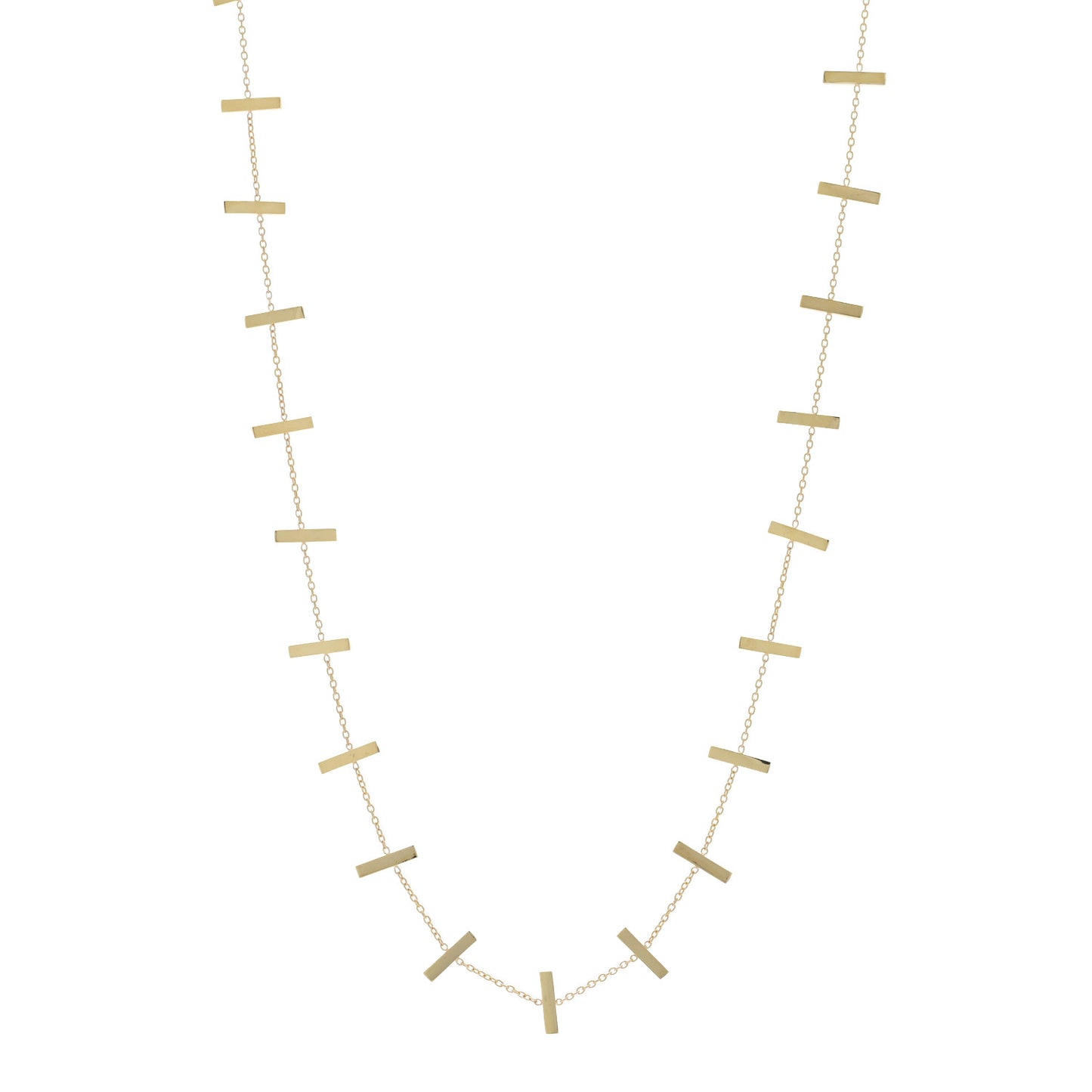 18K Yellow Gold Cross Bar Necklace