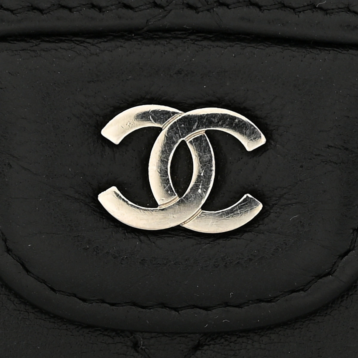Lambskin Quilted Large Gusset Flap Wallet Black