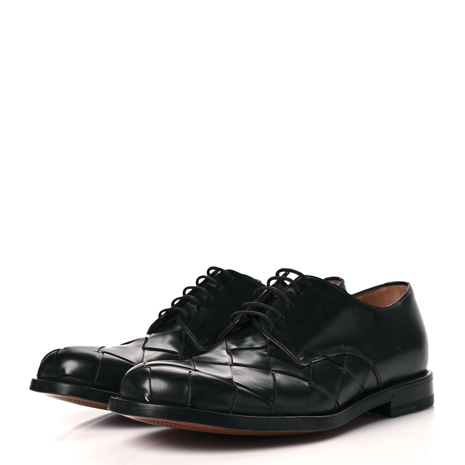 Bottega Veneta Calfskin Intrecciato Varenne Mens Derby Shoes 40 Black 3 of 7