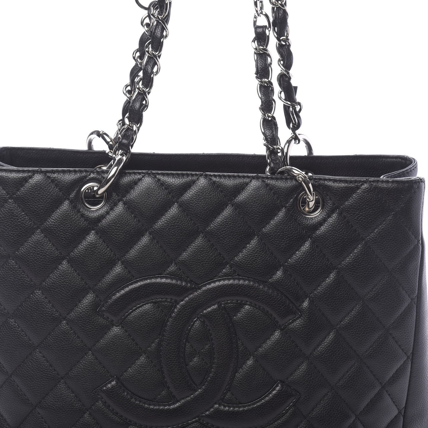 Caviar Quilted Grand Shopping Tote GST Black
