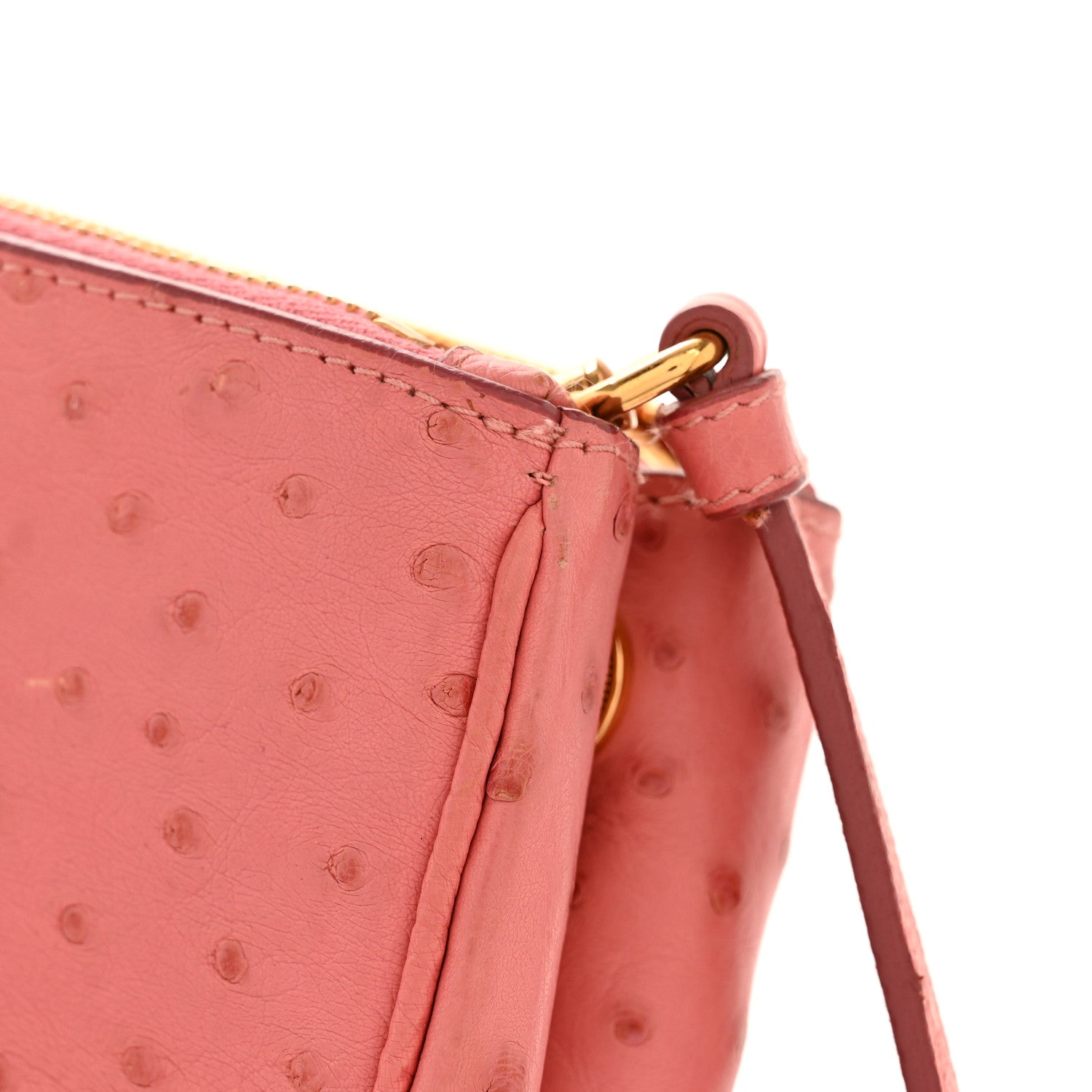 Prada Ostrich Large Galleria Double Zip Tote Begonia 1812242