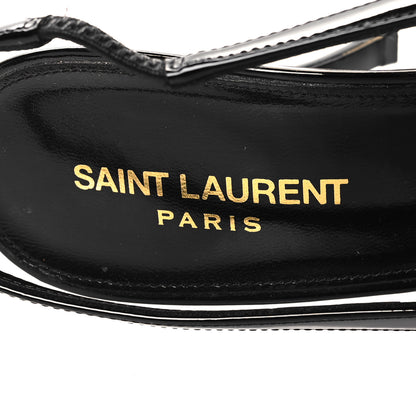 Saint Laurent SAINT LAURENT Patent Cap Toe Vesper Slingback Pumps 40 Black 9 of 9