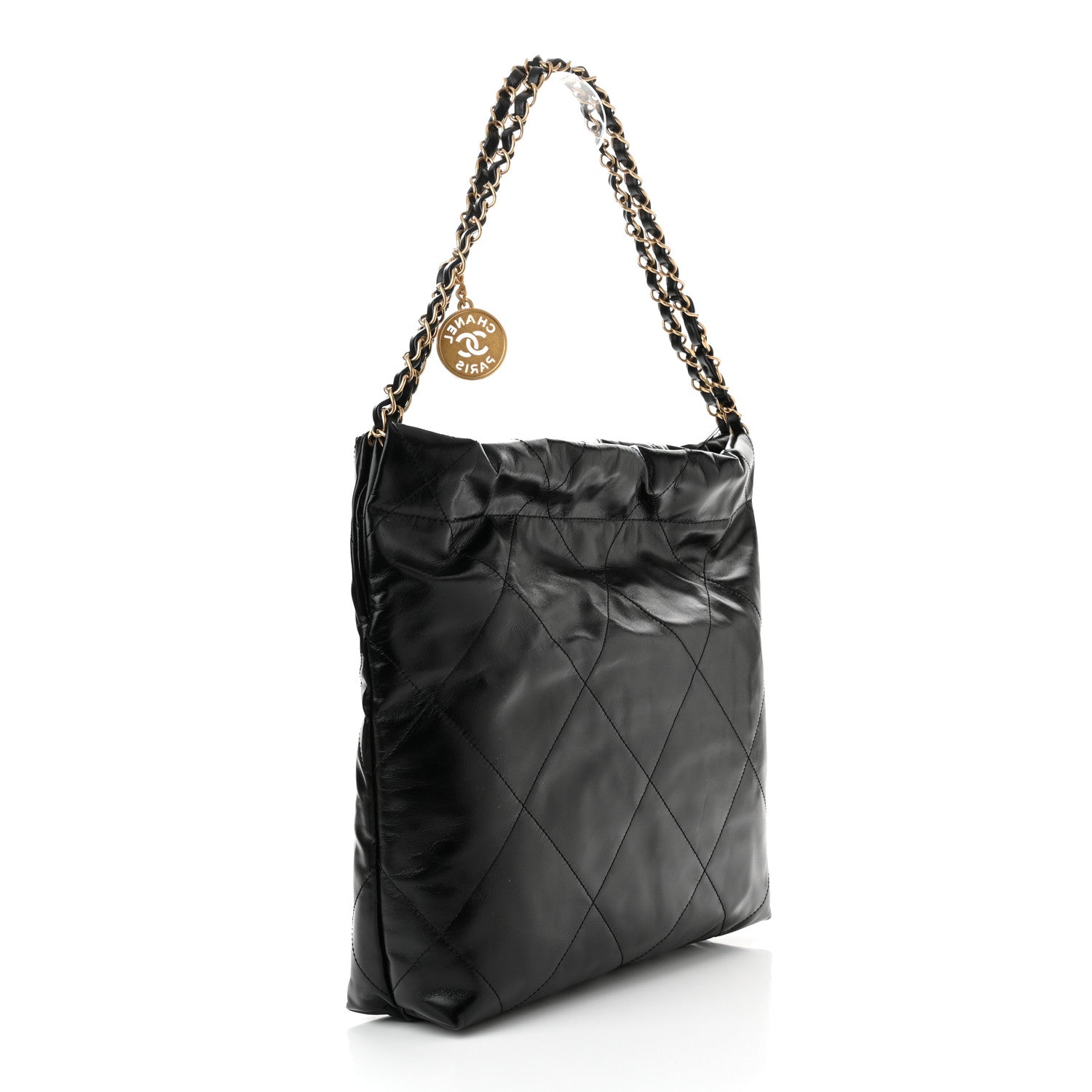 Chanel Shiny Calfskin Quilted Small Chanel 22 Black 4 of 11