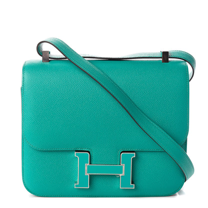 Hermes Epsom Constance 24 Bleu Paon Vert Menthe 1 of 12