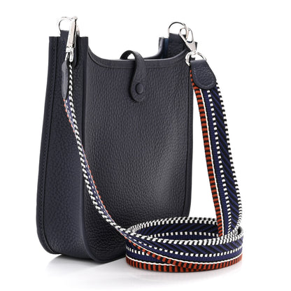 Hermes Taurillon Clemence Amazone Sangle Cavale Evelyne TPM Bleu Nuit Bleu Encre Cuivre 3 of 11