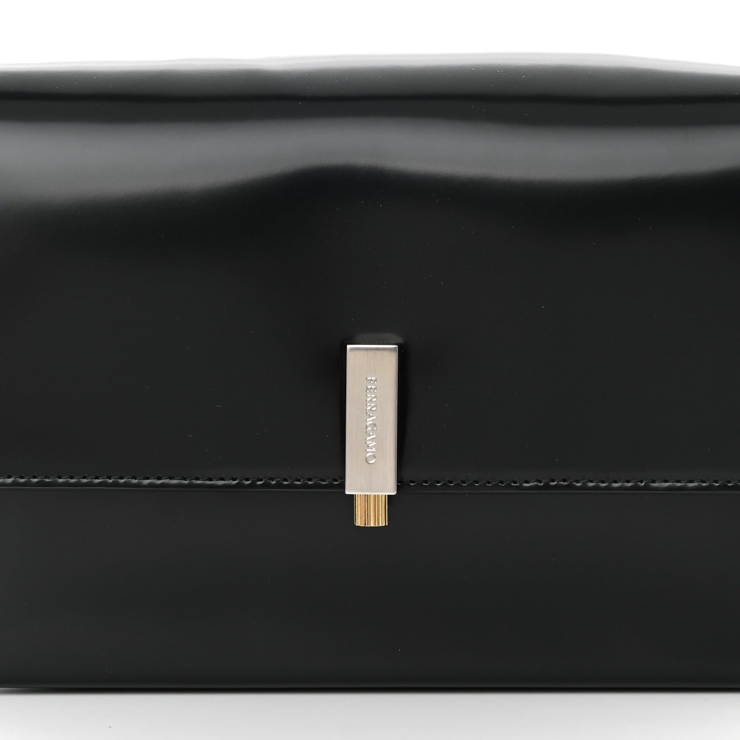 Calfskin Geometric Shoulder Bag Black
