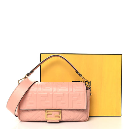 Fendi Nappa FF 1974 Embossed Baguette Rosa Bourbon 11 of 11