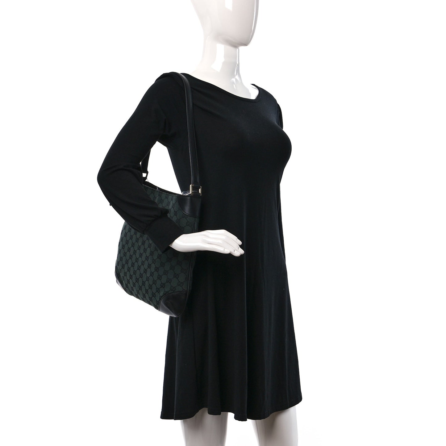 Nylon Monogram Signature Hobo Shoulder Bag Green