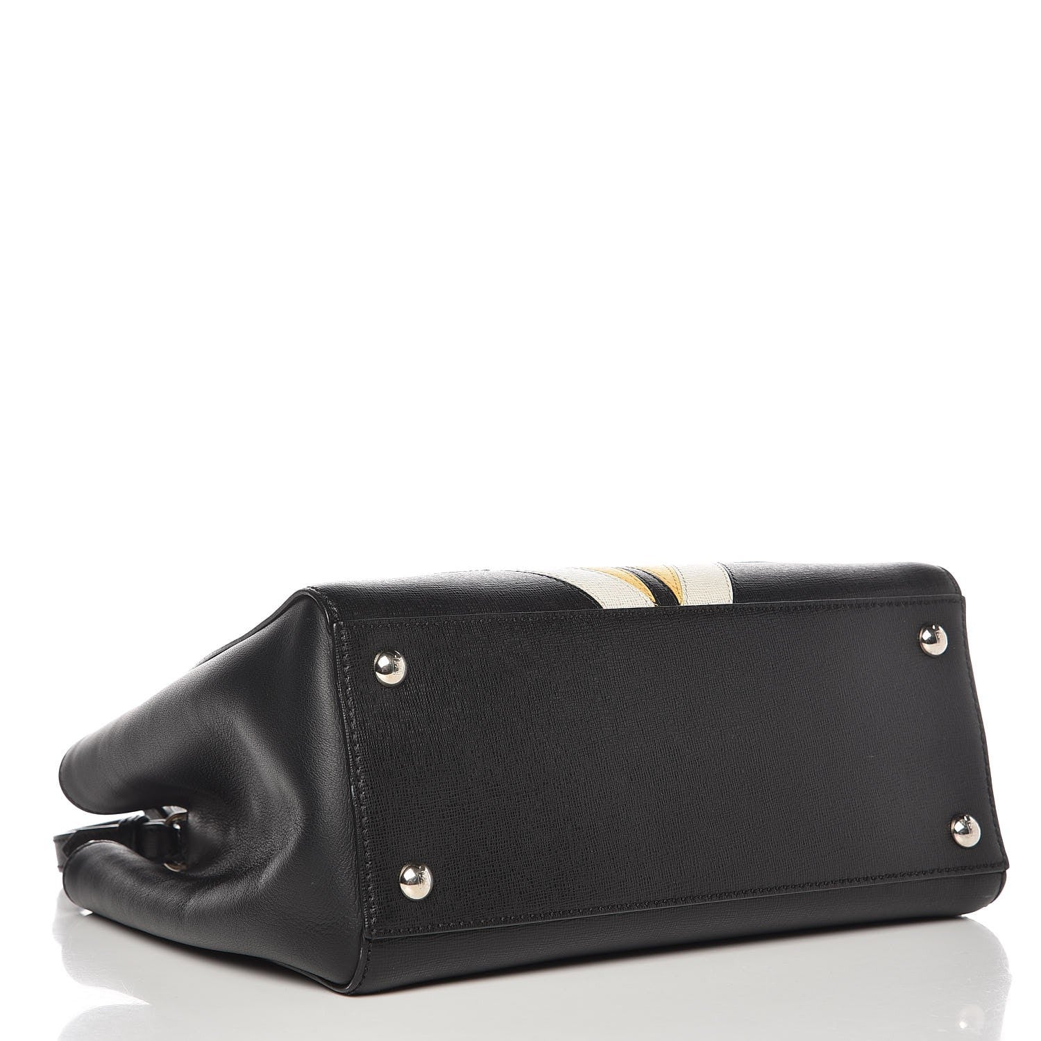 Fendi Saffiano Monster Colorblock Petite 2Jours Tote Black 4 of 10