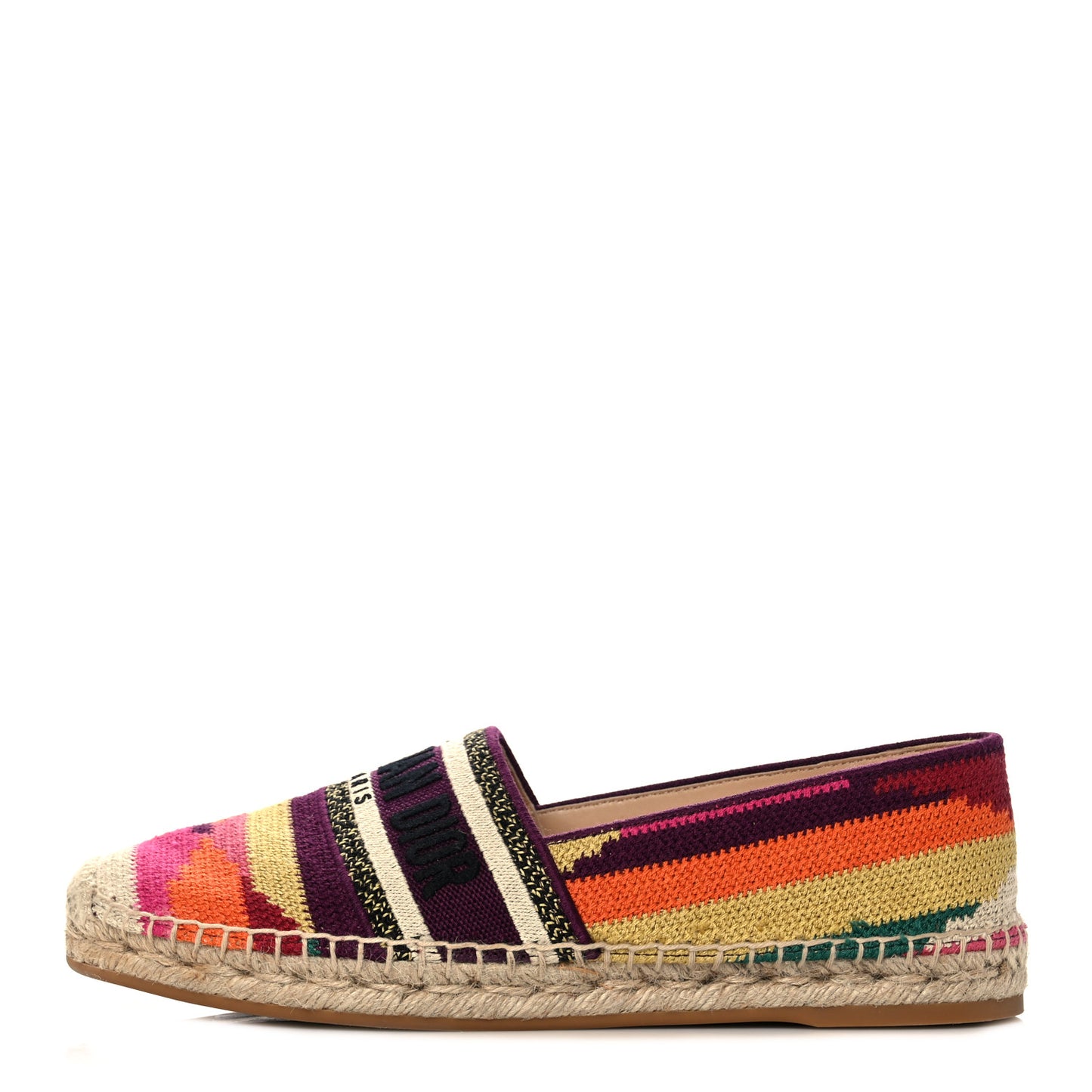 Cotton Embroidered Patchwork Granville Espadrille 39 Multicolor