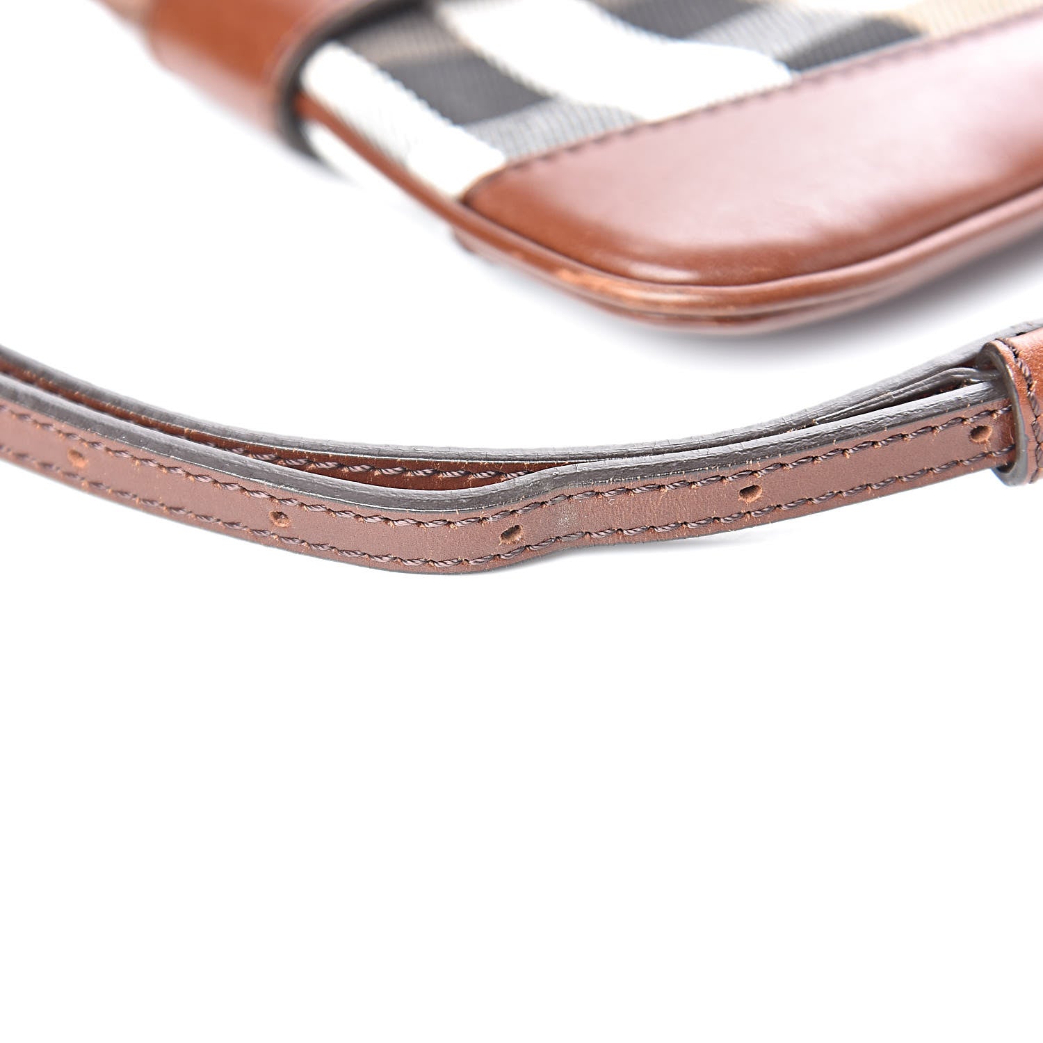 Burberry House Check Bridle Calfskin Peyton Crossbody Tan 9 of 15