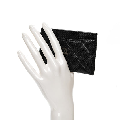 Chanel Perforated Lambskin Quilted Card Holder Black 2 of 9
