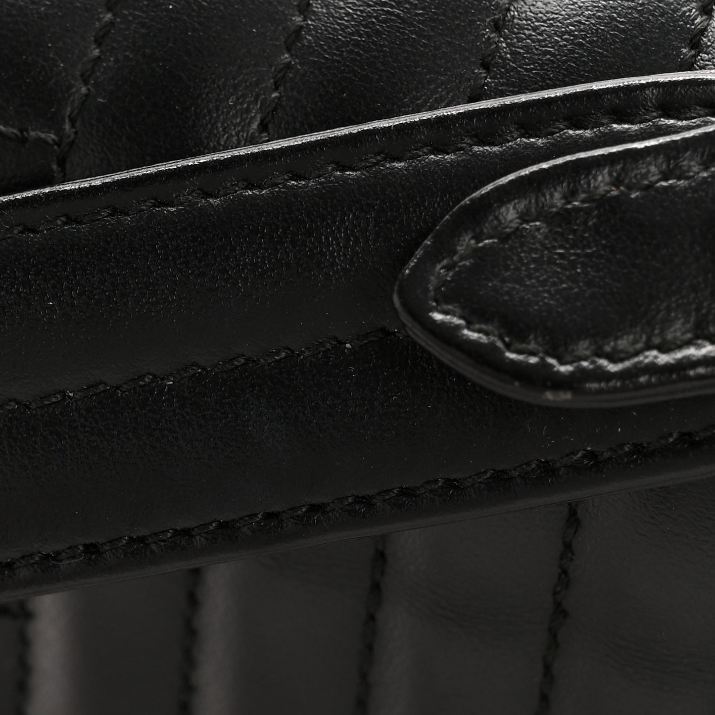 Soft Calfskin Impunture Diagramme Flap Top Handle Bag Black