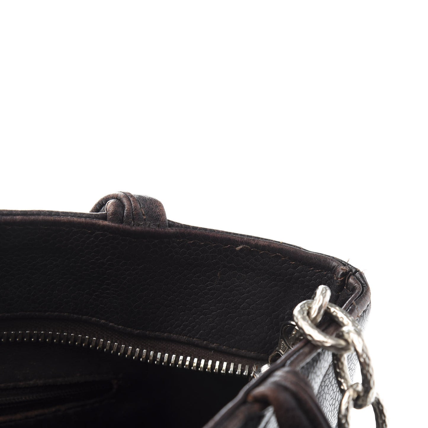 Caviar Quilted Medallion CC Tote Dark Brown