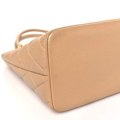 Chanel Caviar Quilted Medallion Tote Beige 9 of 10