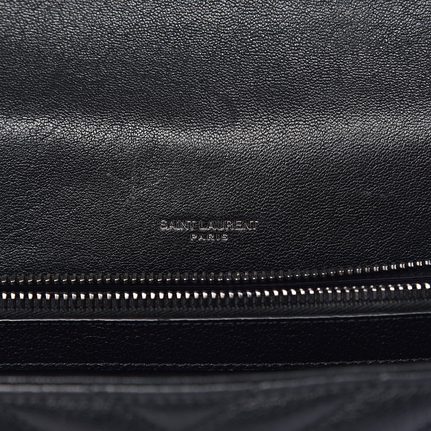 Saint Laurent Sheepskin Matelasse Chevron Monogram Large College Satchel Black 6 of 13