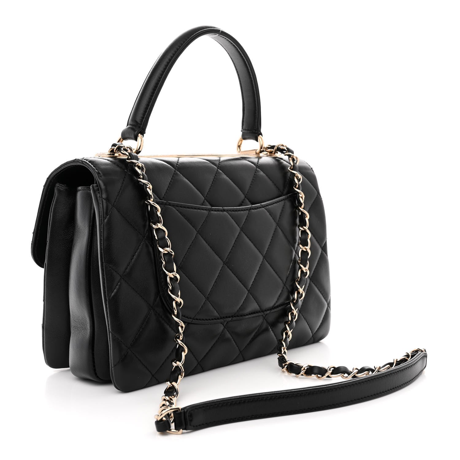 Chanel Lambskin Quilted Small Trendy CC Dual Handle Flap Bag Black 3 of 13