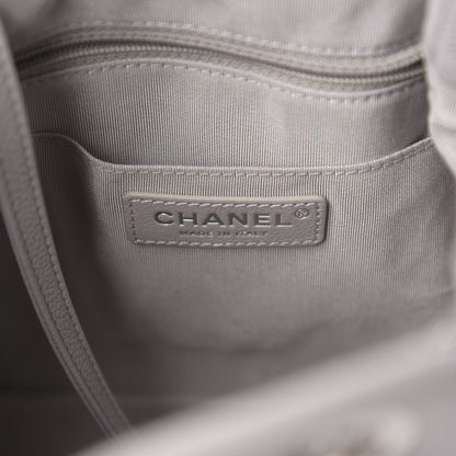 Chanel Caviar Quilted Small Chain Bucket Bag Light Gray 5 of 9