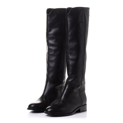Chanel Calfskin Ascot Riding Boots 36.5 Black 3 of 11