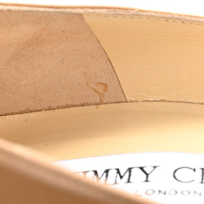 Jimmy Choo Patent Napa Sepia Platform Pumps 38 Beige Black 8 of 10